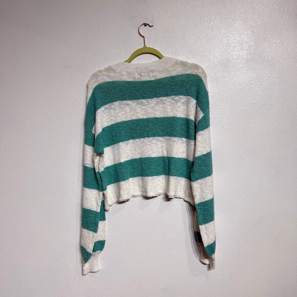Beach Riot Green Striped Ava Waterfall Oversized Sweater Sz S - Picture 10 of 13